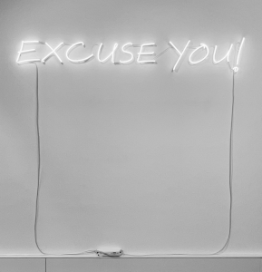 Rafael Lozano-Hemmer EXCUSE YOU!, 2022 Neon 70.87 x 11.02 in / 180 x 28 cm Edition of 3, 1 AP