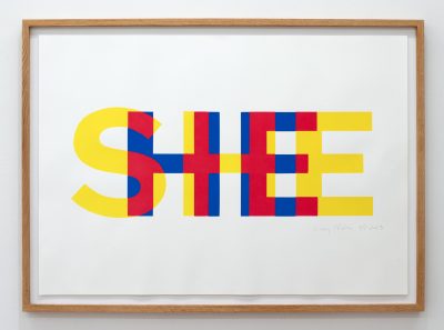 Gary Hill SHE/HE (liminal #5), 2023 Silkscreen on Rives BFK paper 29 x 41 in / 73.7 x 104.1 cm Edition of 5, 2 AP