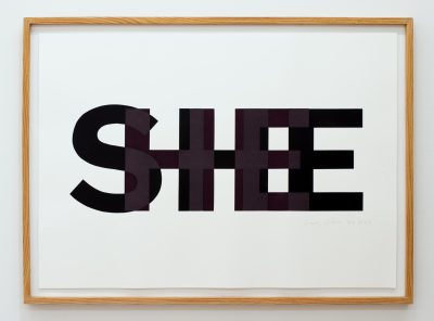 Gary Hill SHE/HE (liminal #6), 2023 Silkscreen on Rives BFK paper 29 x 41 in / 73.7 x 104.1 cm Edition of 5, 2 AP