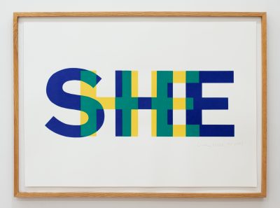 Gary Hill SHE/HE (liminal #7), 2023 Silkscreen on Rives BFK paper 29 x 41 in / 73.7 x 104.1 cm Edition of 5, 2 AP