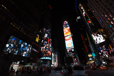 Storming Times Square by Daniel Canogar, 2014