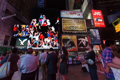 Storming Times Square by Daniel Canogar, 2014