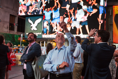 Storming Times Square by Daniel Canogar, 2014