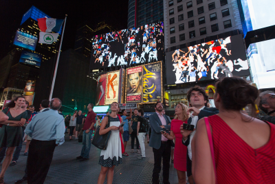 Storming Times Square by Daniel Canogar, 2014