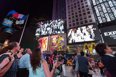 Storming Times Square by Daniel Canogar, 2014