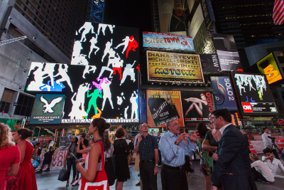 Storming Times Square by Daniel Canogar, 2014