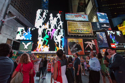 Storming Times Square by Daniel Canogar, 2014