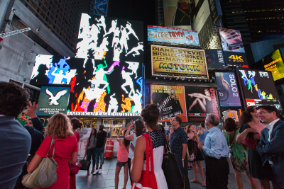 Storming Times Square by Daniel Canogar, 2014