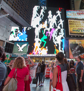 Storming Times Square by Daniel Canogar, 2014