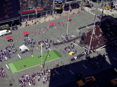 Storming Times Square by Daniel Canogar, 2014